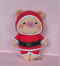 Santa costume pig